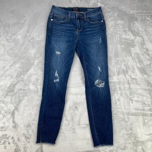 Judy Blue Los Angeles Jeans Womens Size 3/26 Distressed Skinny Fit Raw Split Hem